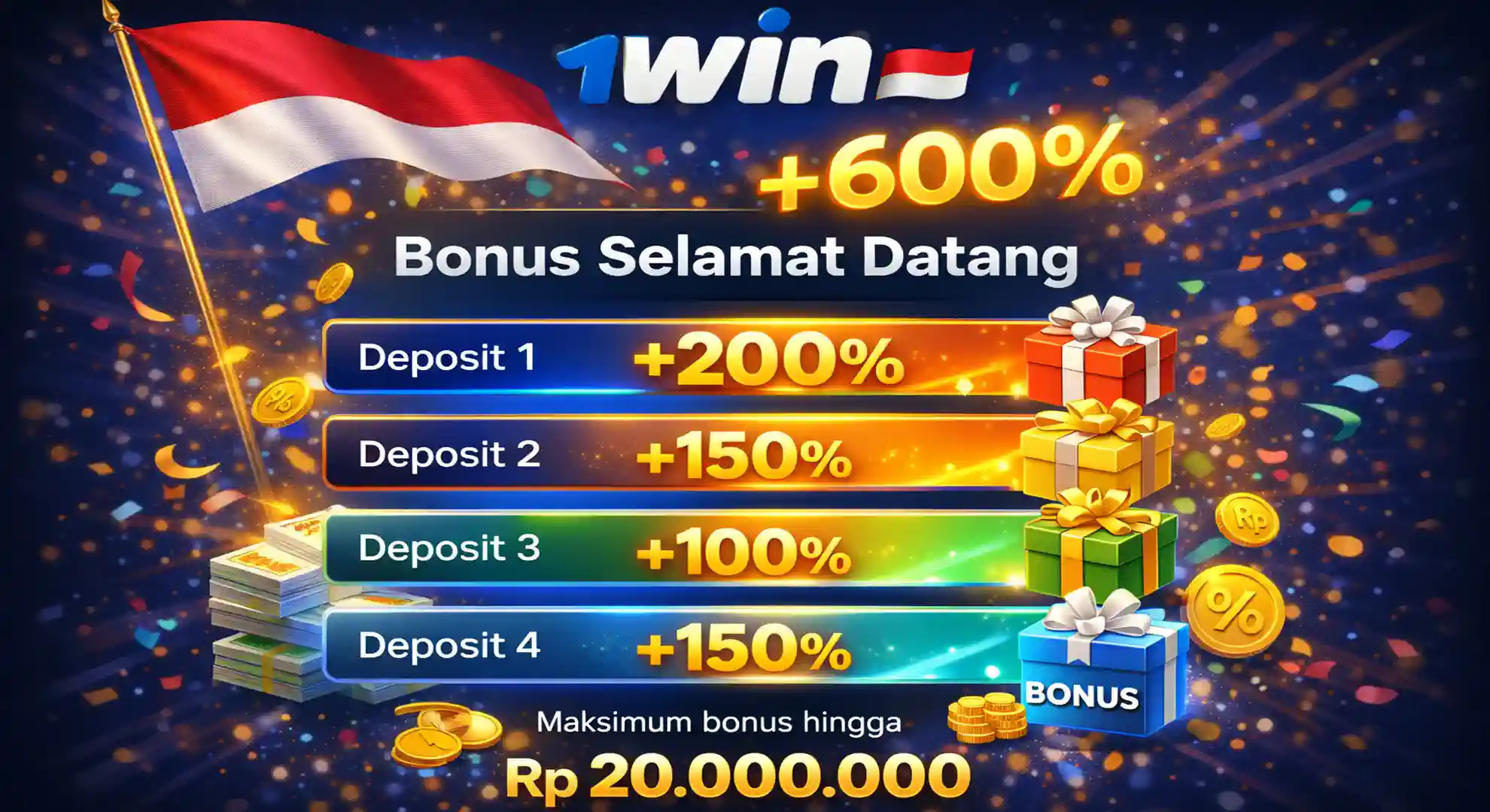 Bonus Selamat Datang +600%